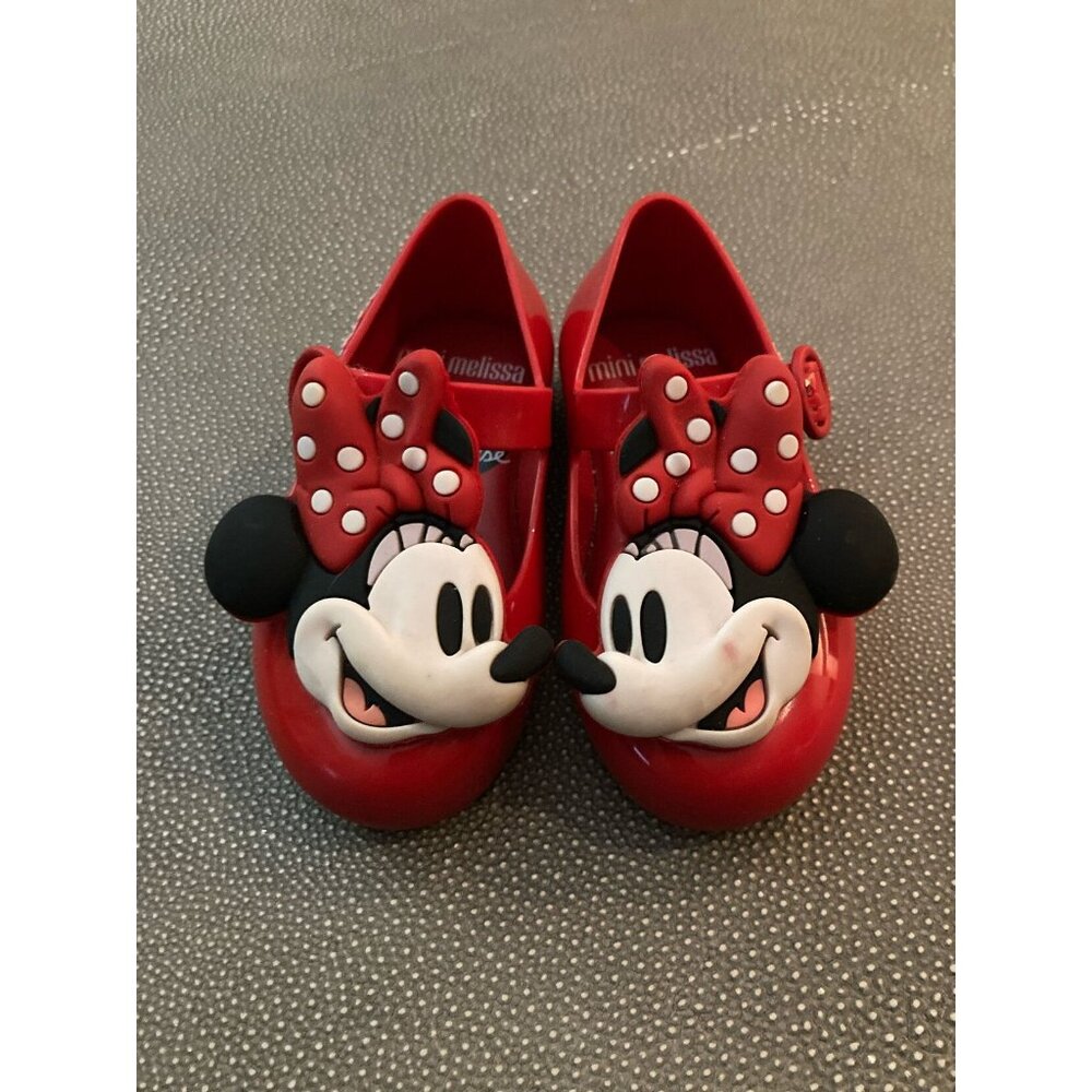 Mini Melissa Minnie Mouse Shoes US 6/ EU 21 GUC - Picture 2 of 4